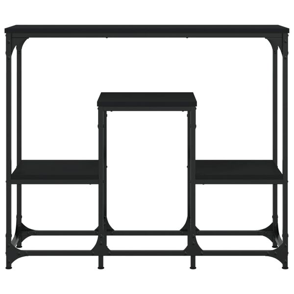 vidaXL Конзолна маса, черна, 89,5x28x76 см, инженерно дърво