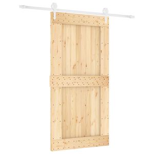 vidaXL Преплъзваща се врата Естествено и бяло 100 x 210 cm