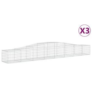 vidaXL Габионни кошници арка 3 бр 400x50x40/60 см поцинковано желязо