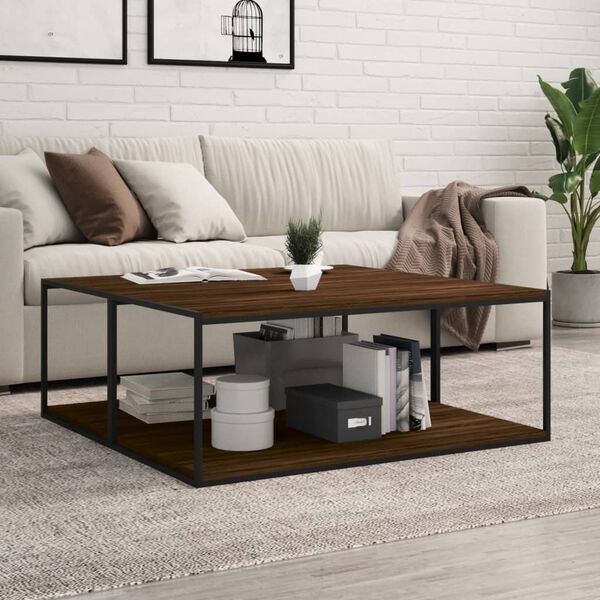 vidaXL Стенни рафтове 4 бр кафяв дъб 100x50x1,5 см инженерно дърво