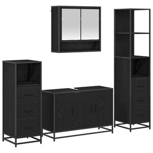vidaXL Комплект мебели за баня 4 бр. Черния дъб 90 x 33 x 60 см
