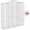 vidaXL Габионни кошници арка 6 бр 200x50x200/220 см поцинковано желязо
