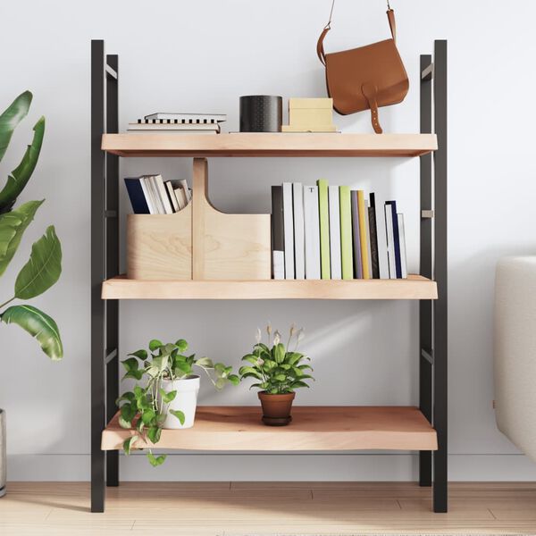 vidaXL Стенен рафт, 80x50x(2-6) см, необработен масивен дъб