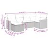 vidaXL Градински диван с възглавници, 6 части, бежов полиратан