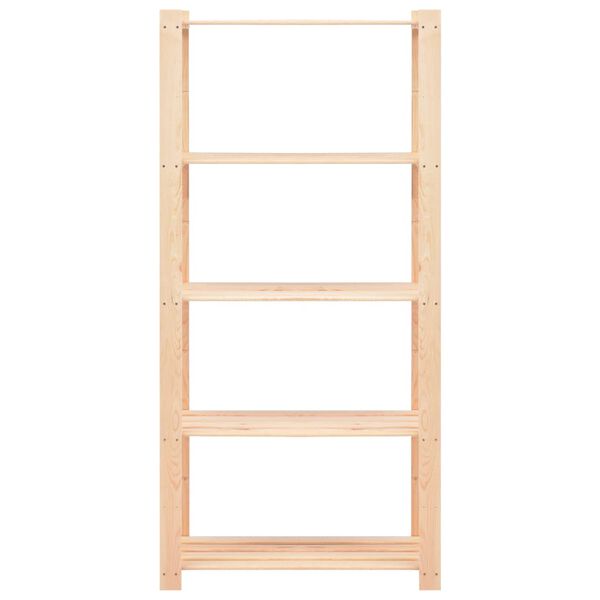 vidaXL 5-етажни стелажи, 10 бр, 80x38x170 см, бор масив, 250 кг