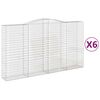 vidaXL Габионни кошници арка 6 бр 400x50x220/240 см поцинковано желязо