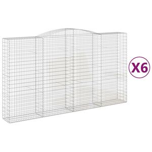 vidaXL Габионни кошници арка 6 бр 400x50x220/240 см поцинковано желязо