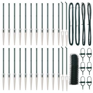 vidaXL Стълб за ограда. Зелено