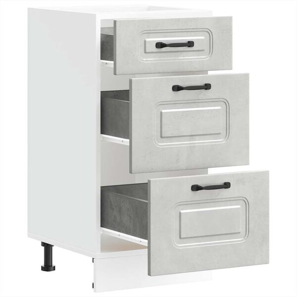 vidaXL Кухненски шкаф, "Kalmar", бетонно сив, инженерно дърво