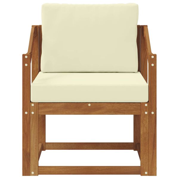 vidaXL Външен диван Солидно акациево дърво и полиестер Естествен