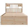 vidaXL Легло с етажерка за книги, без матрак, 135x190 см, бор масив