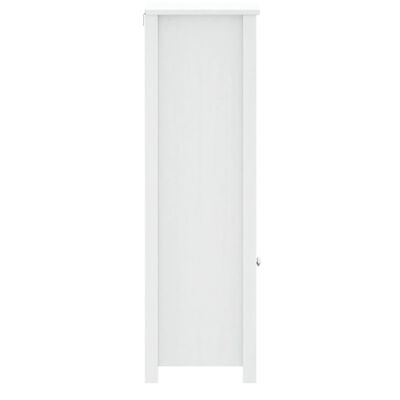 vidaXL Шкаф за баня "BERG", бял, 40x34x110 см, бор масив