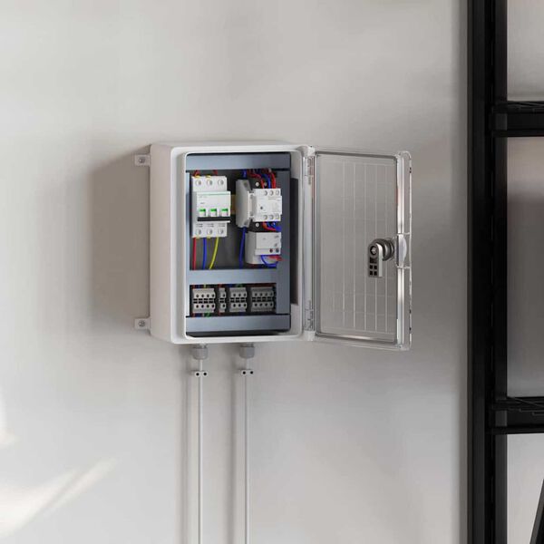 vidaXL Контролен шкаф Сив 47 x 20 x 60 см ABS пластмаса