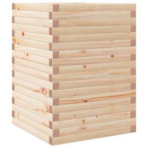 vidaXL Градинска кашпа 50x50x68,5 см масивна борова дървесина