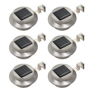 vidaXL Градински соларни лампи, 6 бр, LED, кръгли, 12 см, бели