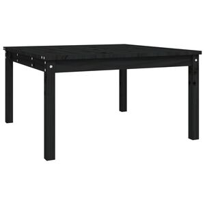 vidaXL Градинска маса черна 82,5x82,5x45 см масивна борова дървесина