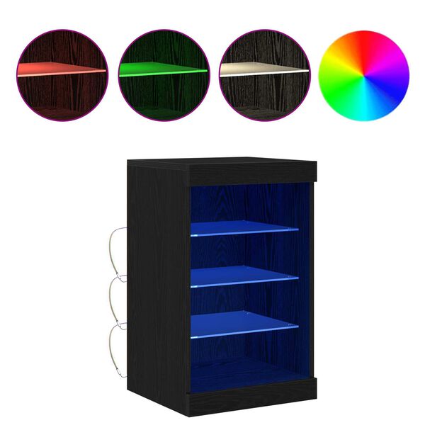 vidaXL LED конзолна маса Черния дъб 41 x 37 x 67 см Инженерно дърво