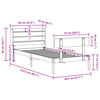 vidaXL Рамка за легло без матрак, бял, 75x190 см, борово дърво масив