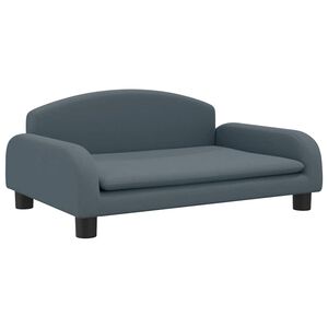 vidaXL Детски диван, Тъмносив, 70x45x30 см, текстил