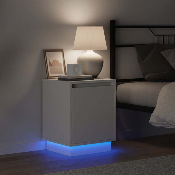 vidaXL Нощен шкаф Бяло 39 x 34,5 x 50 см Инженерно дърво