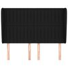 vidaXL Горна табла за легло с уши, черна, 147 x 23 x 118/128 см, плат