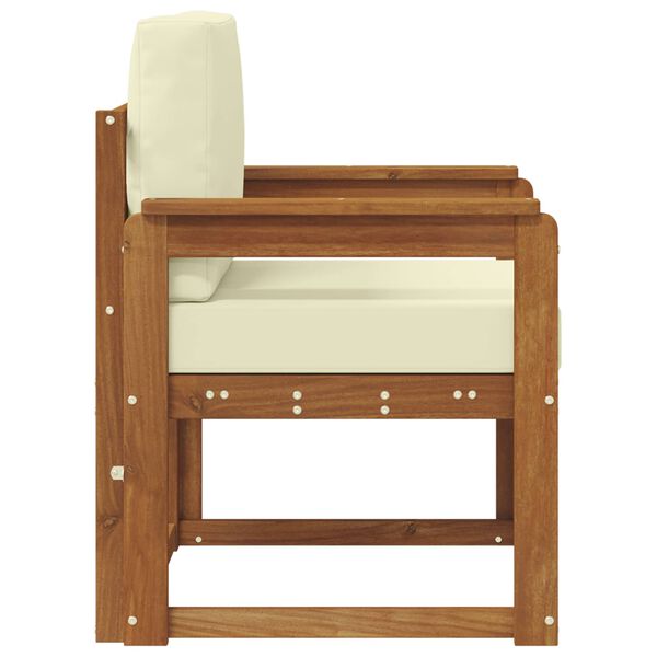 vidaXL Външен диван Солидно акациево дърво и полиестер Естествен