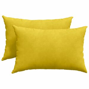 vidaXL Диван възглавници 2 pcs Жълто 60 x 40 cm Кордюрова тъкан