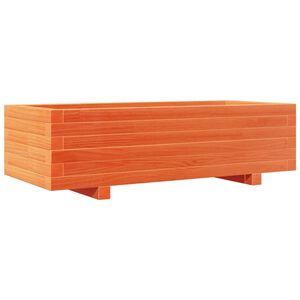 vidaXL Градинска кашпа, восъчнокафява, 90x40x26,5 борово дърво масив
