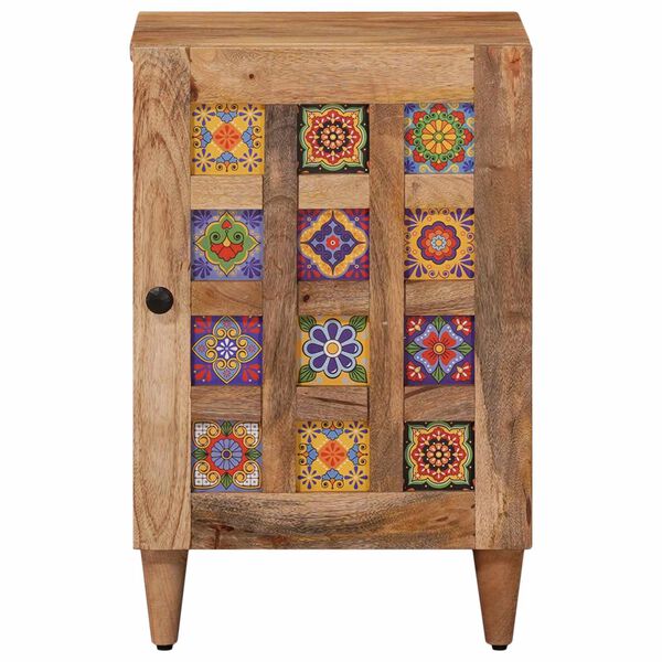 vidaXL Шкаф за баня Естествен 38 x 33,5 x 58 см Солидно мангово дърво