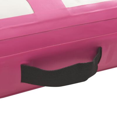 vidaXL Надуваем дюшек за гимнастика с помпа, 500x100x15 см, PVC, розов