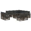vidaXL Градински Софа Комплект 12 pcs Сиво полиратан