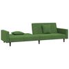 vidaXL 2-местно разтегателно канапе с възглавници, тъмнозелено, кадифе
