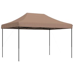 vidaXL Сгъваема парти шатра, pop-up, кафява, 410x279x315 см