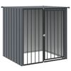vidaXL Къща за куче с покрив черна 110x103x109 см поцинкована стомана