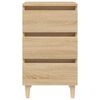 vidaXL Нощно шкафче с крака от дърво масив, дъб сонома, 40x35x69 см