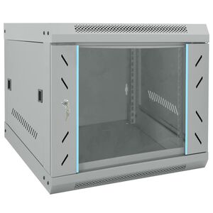 vidaXL Мрежов кабинет със съхранение Сив 53 x 60 x 45 см Стомана