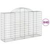 vidaXL Габионни кошници арка 40 бр 200x50x120/140см поцинковано желязо