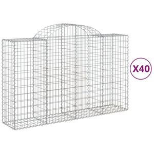 vidaXL Габионни кошници арка 40 бр 200x50x120/140см поцинковано желязо