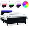 vidaXL Боксспринг легло с матрак и LED, черно, 120x210 см, кадифе