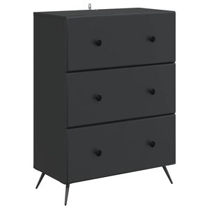 vidaXL Чекмеджетен шкаф Черно 66 x 34,5 x 90 см Инженерна дървесина