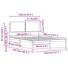 vidaXL Леглова рамка с тапицирана гръбна част Таупе 140 x 200 cm