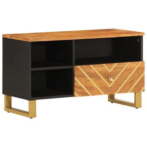 vidaXL ТВ шкаф, кафяво и черно, 80x33,5x46 см, масивно мангово дърво