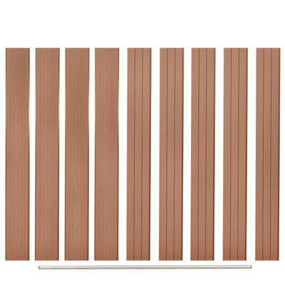 vidaXL Резервни дъски за ограда, 9 бр, WPC, 170 см, кафяви