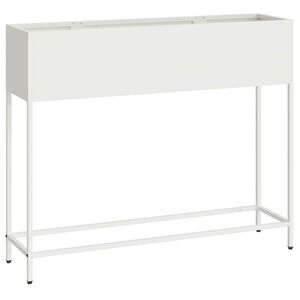 vidaXL Повдигната градинска саксия Бяло 100 x 26 x 82 см Стомана