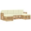 vidaXL Комплект дивани за открито 6 pcs Бяло и кремаво