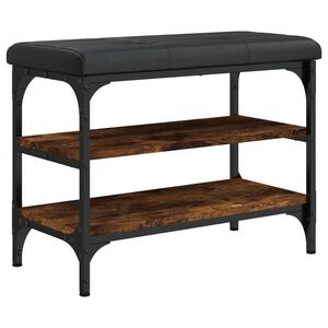 vidaXL Пейка за обувки, опушен дъб, 62x32x47 см, инженерно дърво