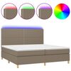 vidaXL Боксспринг легло с матрак и LED, таупе, 200x200 см, плат