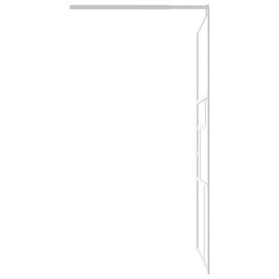 vidaXL Стена за душ кабина с рафт бяла 100x195 см ESG стъкло/алуминий