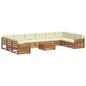 vidaXL Комплекти дивани с възглавница 11 pcs Натурален и Крема