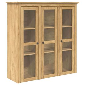 vidaXL Шкаф с стъклени врати BODO Меден кафяв 115,5 x 38,5 x 117,7 см